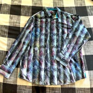Luchiano Visconti black patterned dress shirt